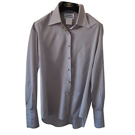 Chanel Camicia in seta con gemelli Porpora