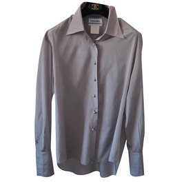 Chanel Camisa de seda com abotoaduras Roxo