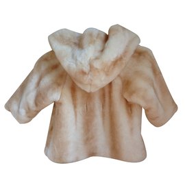 Monnalisa-Manteau fausse fourrure-Beige