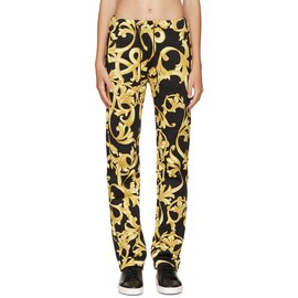 Versace Pantaloni neri e oro Nero