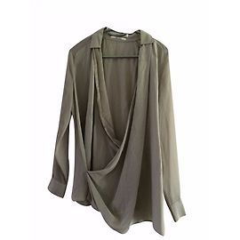 All Saints Lucas silk blouse Taupe