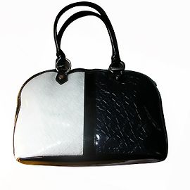 Armani Jeans Handbag White and Navy PVC Other