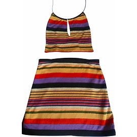 Completo Bcbg Max Azria gonna bustier e top multicolore cotone Multicolore