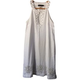 Antik Batik-Kleid-Weiß
