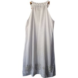 Antik Batik-Kleid-Weiß