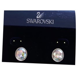 Swarovski-Oreilles percées-Argenté