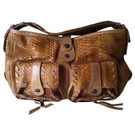 Chloé Silverado borsa in pitone e pelle di vitello marrone chiaro Marrone chiaro