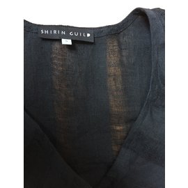 Autre Marque-SHIRIN GUILD - Vestido largo negro escarpado-Negro