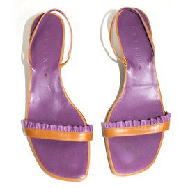 Céline Leather Mules Caramel Caramel