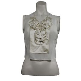 Top de seda Chloé Creme XS Creme
