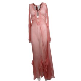 Christian Dior-Robe longue-Rose