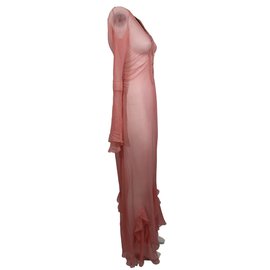 Christian Dior-Robe longue-Rose