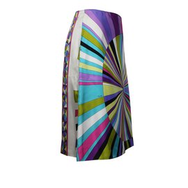 Emilio Pucci-falda de seda-Multicolor