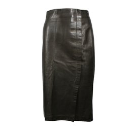 Jitrois Jupe cuir Chocolat