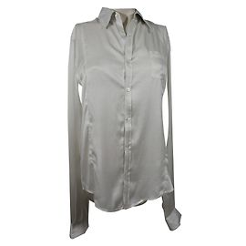 Abraham Will camisa de seda Branco
