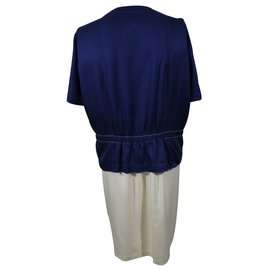 Balenciaga-Kleid-Weiß,Blau