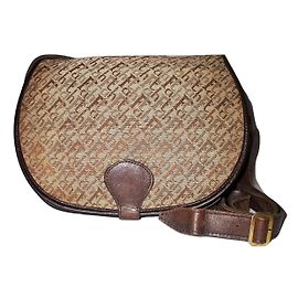 Bolsa Jacques Fath em Tweed Marrom Marrom