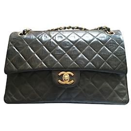 Chanel-Medio clasico 2.55 bolsa de solapa forrada-Castaña