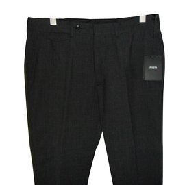 Ports 1961-nwt pantaloni da uomo in lana stretch-Grigio antracite