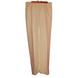 Moncler Cotton Pants White Yellow Stripe Size 42 White