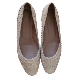 Hermès-Ballerine beige/dorée-Beige