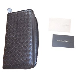 Bottega Veneta-wallet dark brown-Ebony