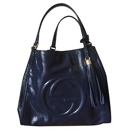 Bolso Gucci de charol azul Azul