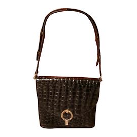 Autre Marque Borsa Vimar in pelle nera effetto coccodrillo Nero