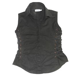 Camicia senza maniche Moschino nera in cotone Nero