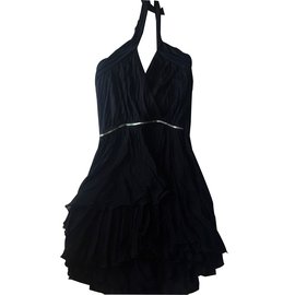 Robe Maje noire en polyester taille 38 Noir