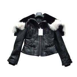 Alexander McQueen McQ Black Leather Hooded Jacket Black