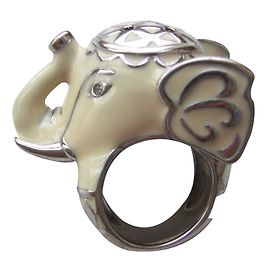 Paul & Joe Elephant Ring Ivory and Silver Size 53 Beige