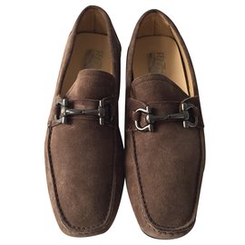 Salvatore Ferragamo-Driving moccasins-Chestnut