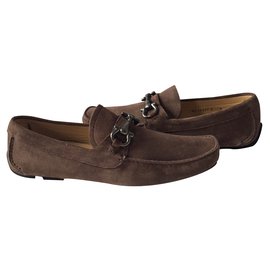 Salvatore Ferragamo-Driving moccasins-Chestnut