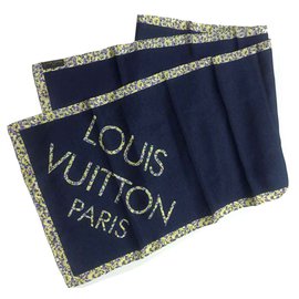 Louis Vuitton-Bufanda larga de seda-Negro