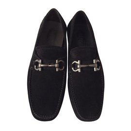 Salvatore Ferragamo-Parigi black driving shoes-Black