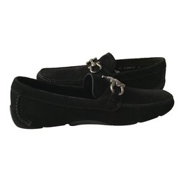Salvatore Ferragamo-Parigi black driving shoes-Black