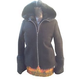 Giacca Joseph in agnello della Mongolia nera Nero