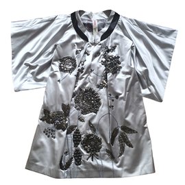 Kenzo-Kimono-Kleid-Grau