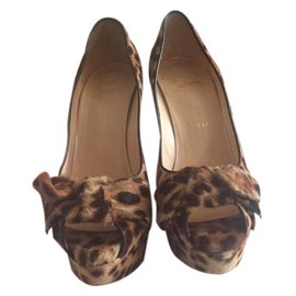 Christian Louboutin-Pio da senhora-Estampa de leopardo