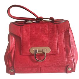 Bolsa Azzaro em couro vermelho granulado Vermelho