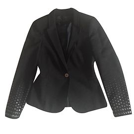 Zara fitted jacket with studded sleeves black Black