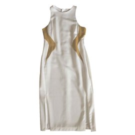 Robe Asos Blanc Ecru et Anis Taille 40 Blanc