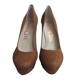 Paco Gil Nubuck High Heels Caramel Caramel