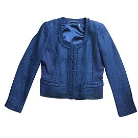Elie Tahari Blue Cotton Jacket M Blue