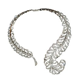 Kenneth Jay Lane collar de plumas Plata