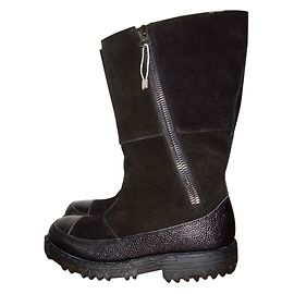 Acne Stiefel mit Lammfell Schwarz