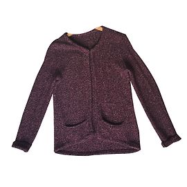 Chaleco de punto Maje algodón frambuesa negro plata Talla 36 Multicolor
