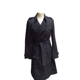 Gabardina Burberry Negra de Algodón Negro