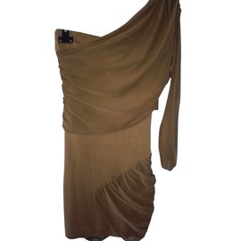 Robe drapée Zara kaki à manche transparente Kaki